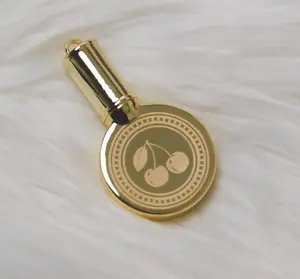 Perfume Dispensing Keychain / Bag Charm - Refillable with Syringe Device & Funnel Polished Brass Finish Personalized 6 Designs