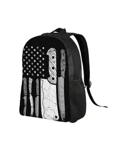 1Piece Knapsack Chef Knife American Retro Washable T-Top Chef Office Workers Birthday High Street Storage Bag Picnic Halloween Halloween Christmas