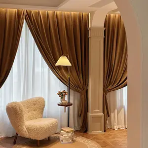 French Vintage Australian Wool Velvet Curtains, Window Curtain, Room Decor Curtain, Light Blocking Bedroom Drapes, Thick French Silk Fabric, High-End Feel, 1 Piece