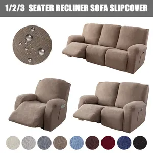Recliner Sofa Covers, Stretch Sofa Slipcovers with Pockets, Pet-Friendly Washable Furniture Protectors for Living Room, Home Office, Home Decor Polyester Fabric