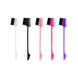 5 Pcs Three-Headed Edge Control Double Side Brush,Hair Brush Comb ,One Brush For Multiple Uses,Dual Edges for Grooming and Tame Flyaways Broken Hair,Comb Hair Edge Brush,Eyebrow Brush for Women Haircare Heatless,Baby Hair Brush Comb