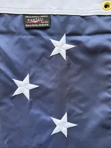 The Flagpole Company 5'X8'Embroidered Nylon American Flag Premium Quality Hand-Sewn Stars & Stripes Made in USA Banners Light