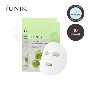 [IUNIK Official] Centella Family Calming Mask | Instant Cooling & Soothing for All Skin Types | 10 Vegan Sheets