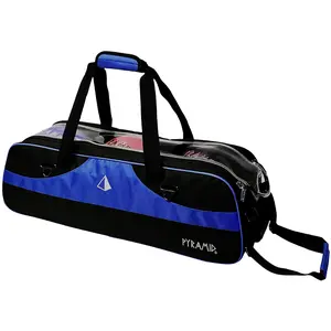 Pyramid Path Slim Triple Tote Roller Bowling Bag (Black/Royal Blue)
