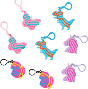 8 Pcs Sensory Activity Board Keychains for Kids, Travel Activities Fidget Toys for Autistic ADHD, Calm Down Travel Airplane Essentials Toys for Adults, Teens and Children