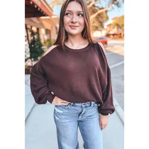 Cold Shoulder Sweater Plum