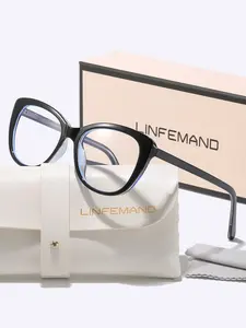 Women's Cat Eye Square Frame Blue Light Blocking Glasses, Fashionable Frames Glasses, Lightweight Daily Wear Travel Fashion Accessory, Perfect Holiday Gift