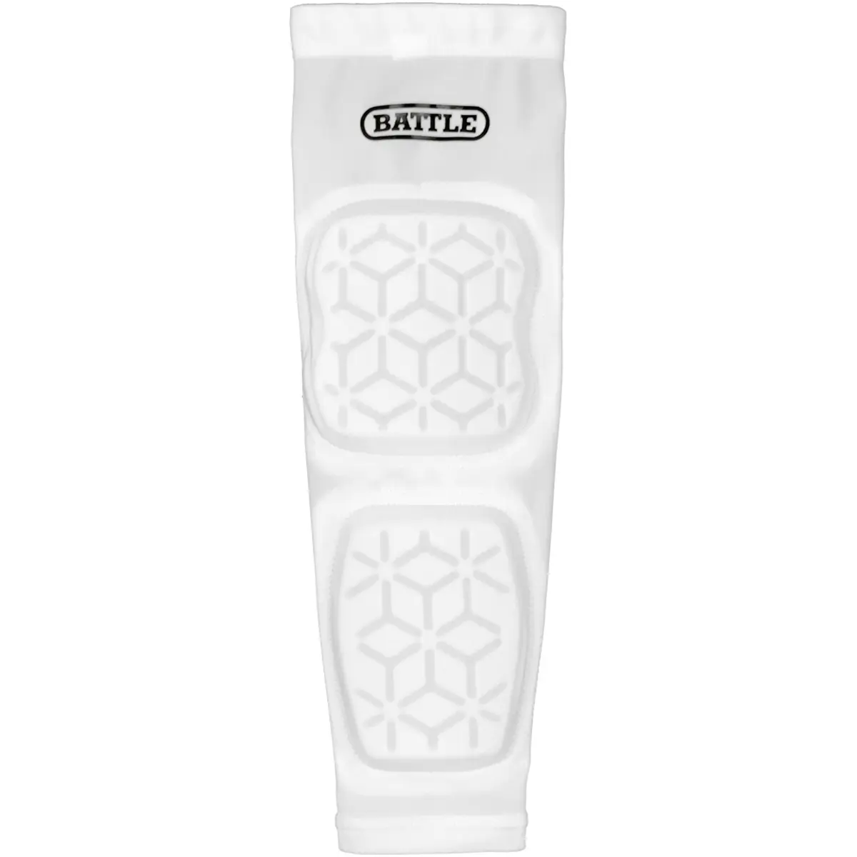 Battle Sports Adult Padded Compression Football Arm Sleeve - Elbow & Forearm Protection, Single White Sleeve