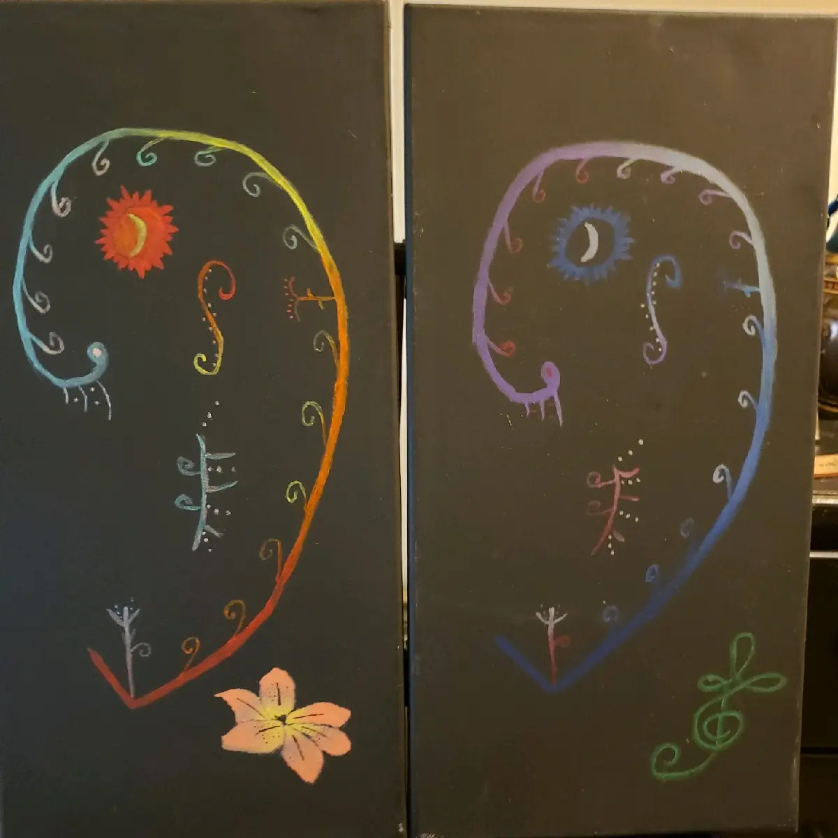 Ying Yang 10x20 each (2 paintings) Canvas