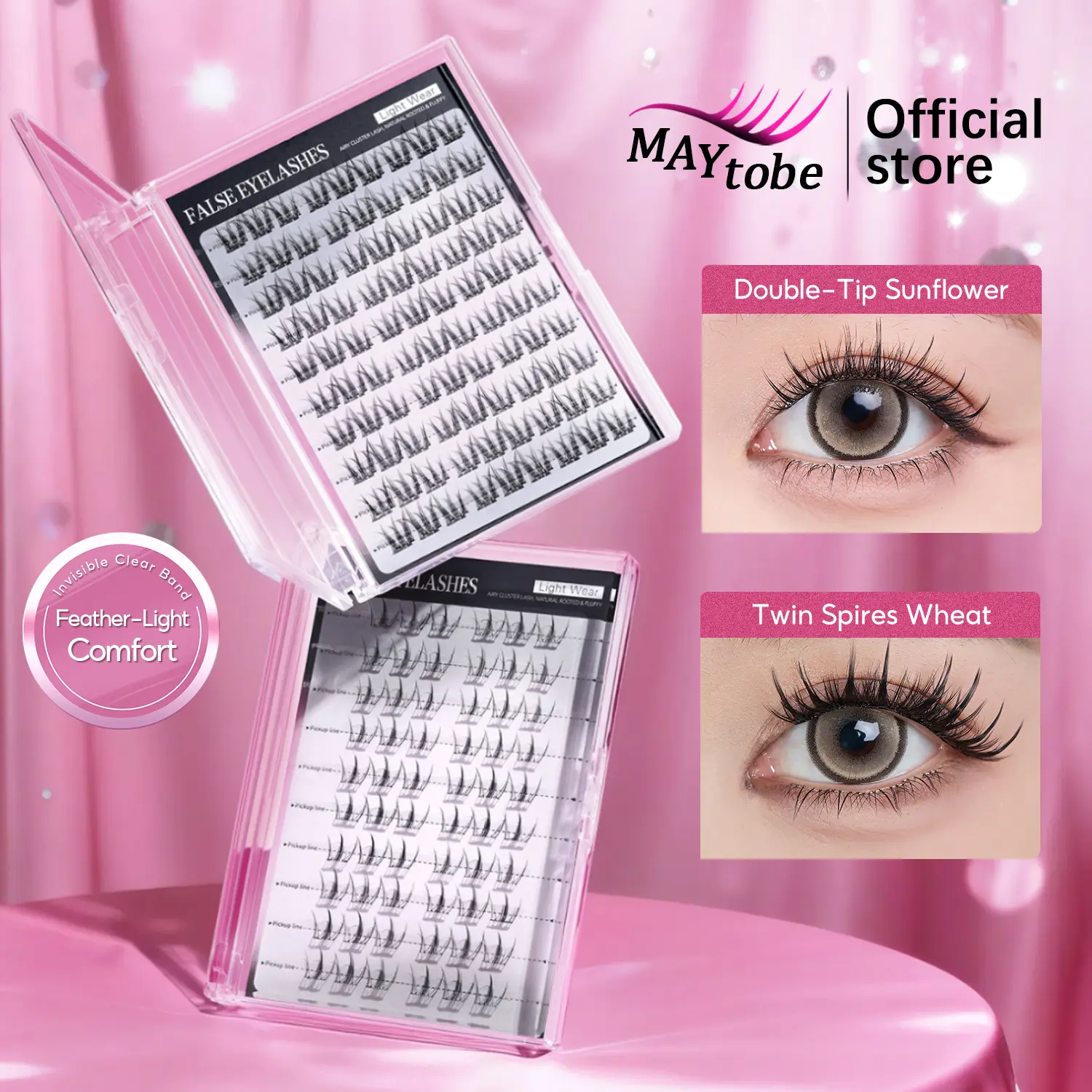 MAYtobe Silicone Self-Adhesive Lash Clusters Kit - No Glue Needed, Easy Application, 60/90/100 Pcs with Tweezers for DIY Eyelash Extensions, Doll Makeup & Dramatic Daily Looks, Dramatic Lashes, Diy Lashes
