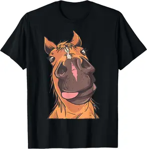 Casual Crewneck Graphic Funny Shirt - Horse Gifts Funny Horse Riding T-Shirt - Unisex Adult Black Short Sleeve Classic Fit Small 100% Cotton Men Women Relaxed Fit T-shirt Breathable Fabric