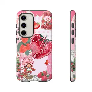 Strawberry Shortcake Phone Case,Shockproof Rugged Cover Dual Layer Soft TPU Hard Bumper Shell for Samsung S25 S24 S23 S22 S21 NOTE20 Ultra A71 A56 A36