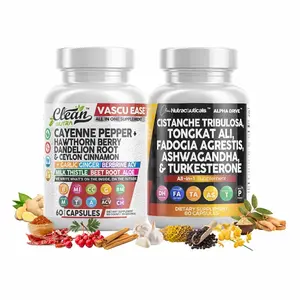 Clean Nutra Heart & Performance Duo | Cayenne Pepper, Hawthorn Berry, Cistanche Tribulosa, Tongkat Ali & More for Vascular & Vitality Support Capsules [Vascu Ease + Alpha Drive]