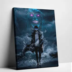 Solo Leveling Sung Jinwoo Shadow Monarch Canvas Painting Dark Aesthetic Unframed Poster Epic Game Room Decor Gift