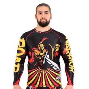 ROAR-INT Battle Full Sleeve Men’s MMA BJJ No-Gi Training Grappling Fight Wear Compression Rash Guard Shirt
