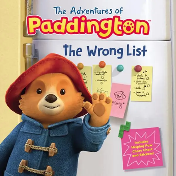 Used Picture Book - The Adventures of Paddington: The Wrong List by Lauren Holowaty (Hardcover, English) - Preschool Animated Themed Book with Chore Chart + 2 Sheets of Stickers, Stickers+Chart