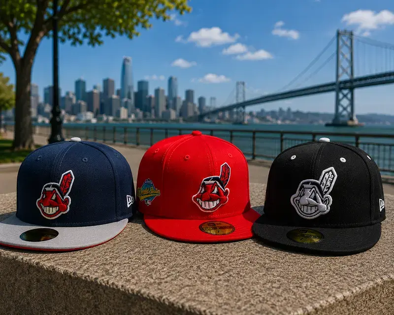 New Cleveland Indians Embroidery Baseball Era Hat 59FIFTY Flat edge Hat 4