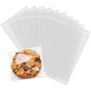200 count Self Sealing Cellophane Bags, 4x6 Inches Cookie Bags, Resealable Cellophane Bags Self Adhesive for Bakery Cookies Candy Snack