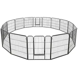 Segawe 32" Height Metal Dog Playpen 16 Panels for Large/Medium/Small Dogs Portable Pet Puppy Playpen Indoor/Outdoor