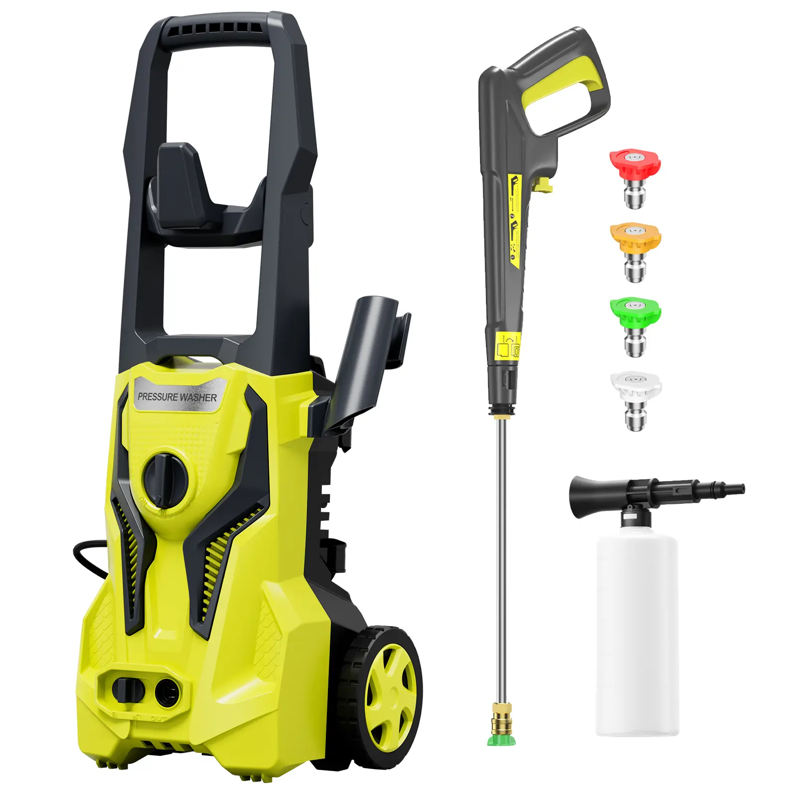 Electric Pressure Washer 4200PSI MAX 2.5GPM, High-Pressure Surface Cleaning, Versatile Cleaning Performance, with 4 Quick Connect Nozzles, 500ML Soap Tank, Stainless Steel Lance, Automatic Total Stop System for Car Wash, Home, Patio Cleaning