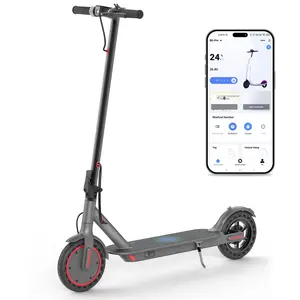 SummerVibes AOPO 4 Speed Mode Commuter Safe Electric Scooter 350W, 19MPH  8.5" Flat-Free Honeycomb Tires, Black Handlebar with Smart App Control, Portable Folding Scooter for City & Campus, E Scooter for Family & Friends Gift