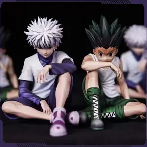 Hunter Hunter Figures Killua Zoldyck Figure Gon·Freecss Anime Figurine Collectible Toys Decoration Desk Doll Kids Birthday Gifts
