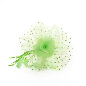 Women's Vintage Bridal Dainty Headbands - Layered Tulle, Feather Accents, Beaded Flowers, Mesh Design, Secure Fit for Dresses, Cheongsams