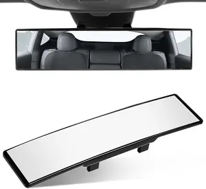 Universal 11.81 Inch Panoramic Convex rear view mirror, Interior Clip-on Wide Angle to Reduce Blind Spot Effectively for Car SUV Trucks