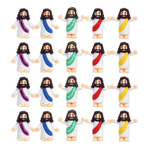 Mini Jesus Figures 10 Set/20 Pcs Little Jesus Figure, Mini Jesus Statue to Hide and Seek Religious Favors Sunday School Baptism Gifts for Church Easter Egg Stuffer Easter Decorations