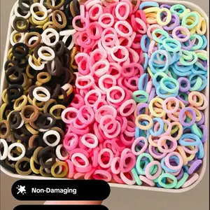 Cute Hair Accessories Set for Girls, Includes 300 Pieces High Elastic Rubber Bands, No Harm Tail Holder, Cute Styles, Elastic Hair Accessories