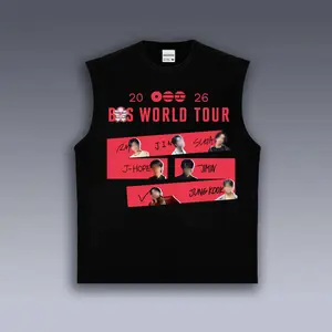Arirang Tank Top, Unisex Vintage Cotton Vest, Retro Band Print Sleeveless Shirt, Casual Regular Fit, World Tour 2026, Unisex Tank Top