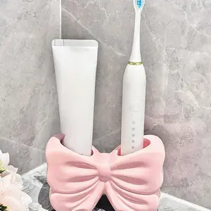 Cute Creative Bowknot Toothbrush Cup Bathroom Toiletries Rinse Brush Storage Cup Toothbrush Organizer Toothbrush Holder Organizers