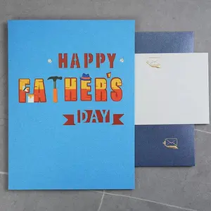 New Father’s Day 3D Pop-Up Card with 3d Effect, Holiday-Themed Design, Heartfelt Surprise Space - Ideal for Reserved or Serious Dads (Home Decor Greeting Card)