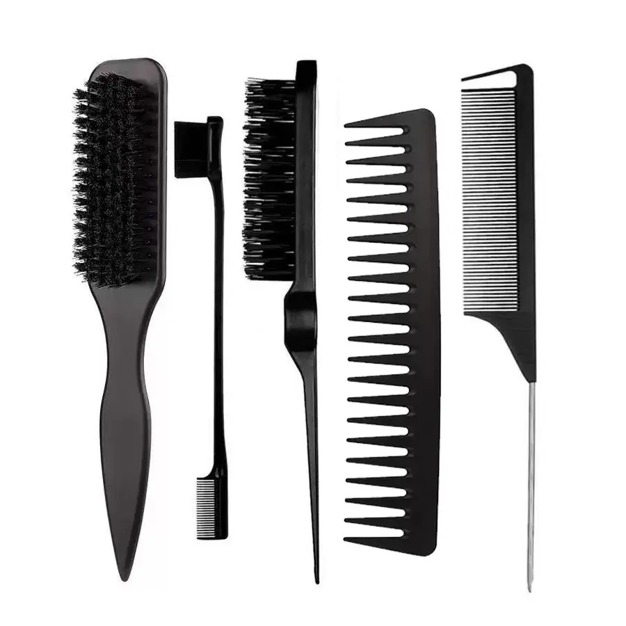 Luxury Nylon Brush & Comb Set, Create Various Elegant Hairstyles, Detangle, Layer, Braid, Back Combing, Smooth, Odorless, Gentle, Easy Clean, Hair Styling Combs