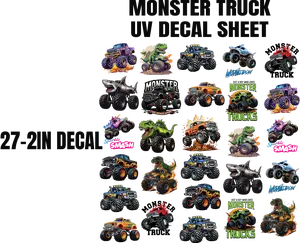 MONSTER TRUCK UV DECAL SHEET
