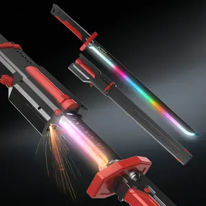 New interstellar war blade spark lightsaber luminous toy black technology cool spray colorful streamer knife, cool sound effects, chopping light feeling, sword sparks,