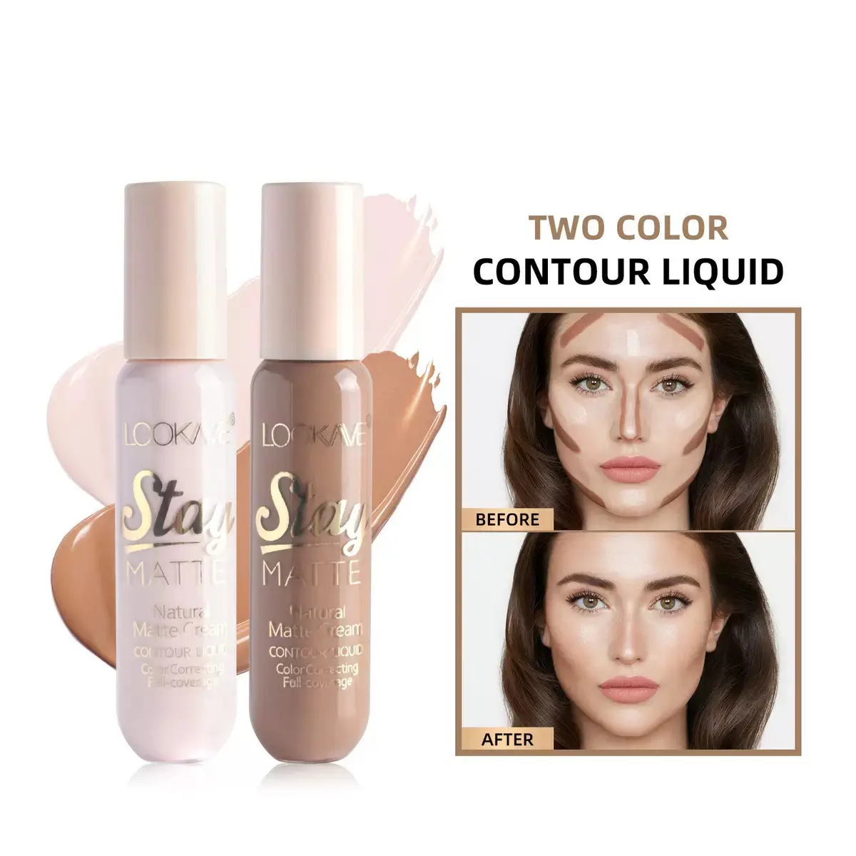 Liquid Contour Nose Shadow Highlighter Bronzer Duo, Face Contour Sculpting Facial Contouring Makeup Cosmetic for Defined Features, Enhance Your Look with Natural Glow