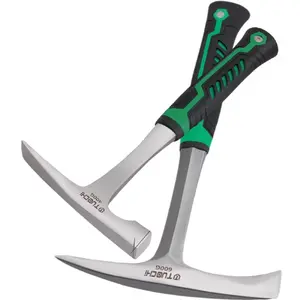 Forged Steel Rock Pick Hammer, 28oz Slag Removal Tool with Forged Steel Construction, Shock Reduction Handle, and Pointed Tip for Forged Brick and Masonry