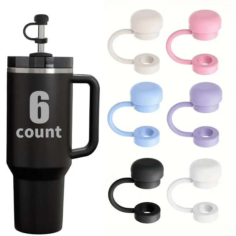 Reusable Straw Cover (1 Set), Silicone Straw Lid Protector, Straw Cap Cover for 30 & 40oz Tumbler Cups, Kitchen Accessories, Drinkware Accessories, wi