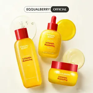 EQQUALBERRY Suero iluminador de vitaminas – Suero iluminador de vitamina C con niacinamida | Fortalece la barrera cutánea | Hidrata con ceramida y ácido hialurónico, 1.01 oz | Regalos de vacaciones