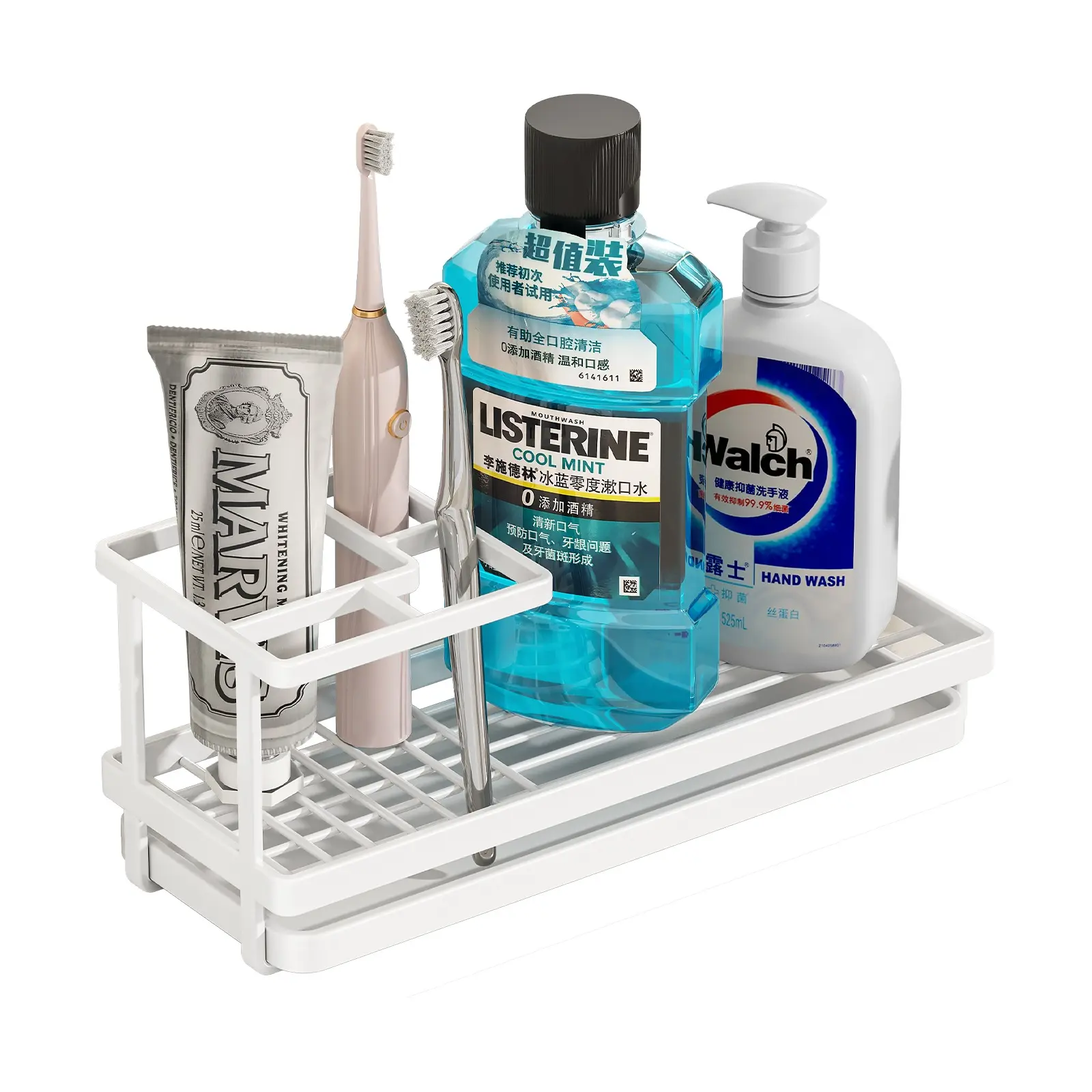 Toothbrush Holder for Bathroom, Carbon Steel Electric Toothbrush and Toothpaste Organizer, Bathroom Countertop, Sink Dish Drainer, Sink Accessories – Matte Black