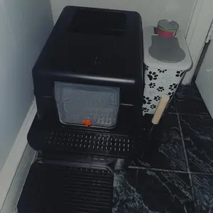 TOPYANGS Flip-top Stainless Steel Cat Litter Box, 3-in-1,Splash-Proof, Odor-Resistant, Detachable Cover,Multi-Functional,flip lid,Best Gift