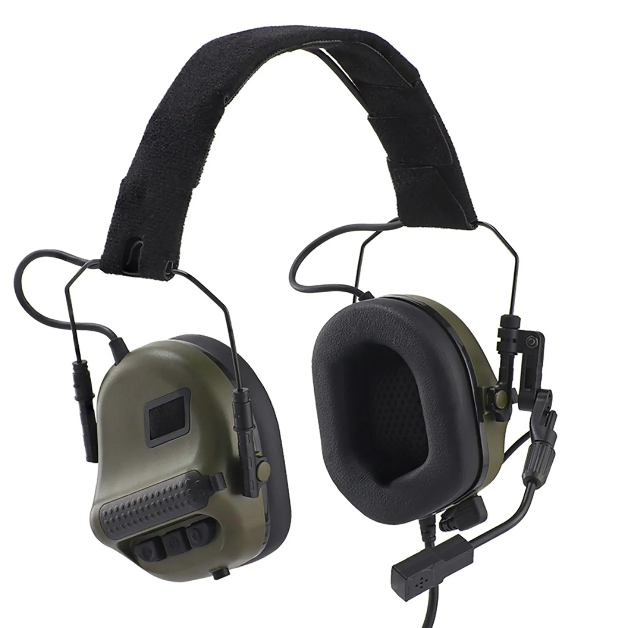 CQB Style Tactical Electronic Headset with Noise Cancellation, Lightweight 430g ABS Construction, 52-64cm Adjustable Headband & Boom Mic, Adjustable Band, Field Ops, Tactical Look, Ar Tactical Accessories