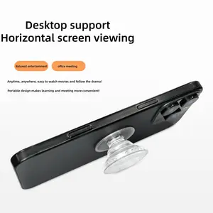 Transparent Phone Grip with Extendable Stand, Portable 3 in 1 Anti-Drop Cell Phone Stand Holder for Hands-Free Viewing, Compatible with All Phones, Smartphone Holder, Cellphone Holder