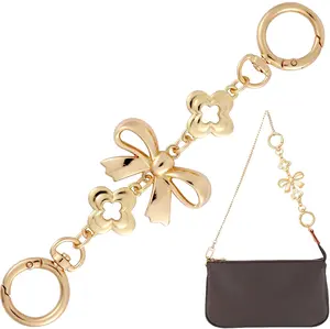 Bag Extender Chains, Purse Strap Extenders Bow Pattern Purse Extender Chain Replacement Metal Chain Purse Strap for Handbags Purses (Big Bow)