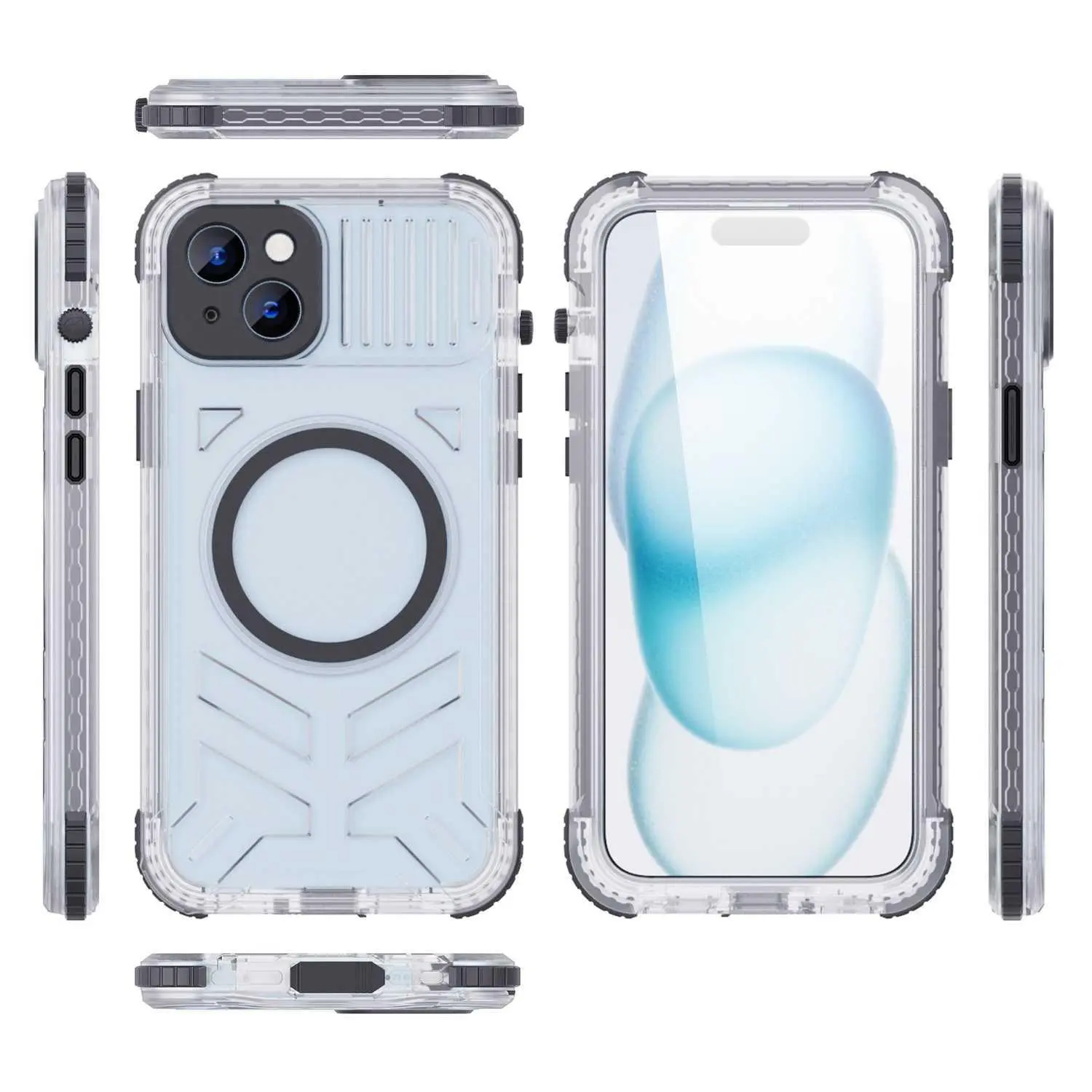 Red Pepper CC Series For iPhone 15 Wireless Charging MagSafe Magnetic Waterproof Case Full Coverage Protective Cover HNB86