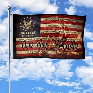 We The People Constitution Flag 3x5 Ft, 250 Years 1776-2026 Betsy Ross 13 Stars American Flag, USA 250th Anniversary Patriotic Outdoor Flag, United States of America House Flag
