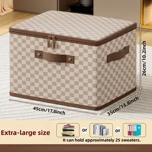 Eco-Friendly Foldable Storage Box, Durable Cotton Linen Material, Waterproof & Moisture-Proof, Ideal for Bedroom Office Car Organization, Clothes Storage Box, Folding Storage Box, Foldable Storage Organizer, Space Saving Storage