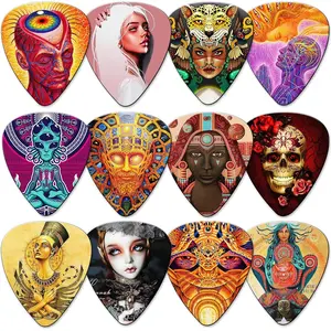 Medium Guitar Picks 24 Pack Guitar Pics with Tin Box,Acoustic Guitar Pick 0.71mm Thickness, Medium Guitar Picks Variety Pack for Acoustic Guitar and Guitar Lovers  (Mix-5)