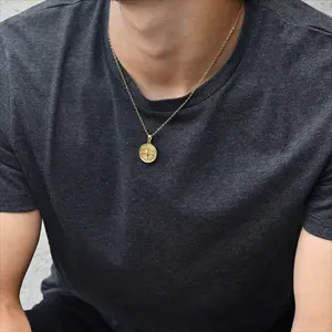 Stainless steel Compass Pendant HIPHOP Pendant Necklace Accessories Long Necklace For Men and Women